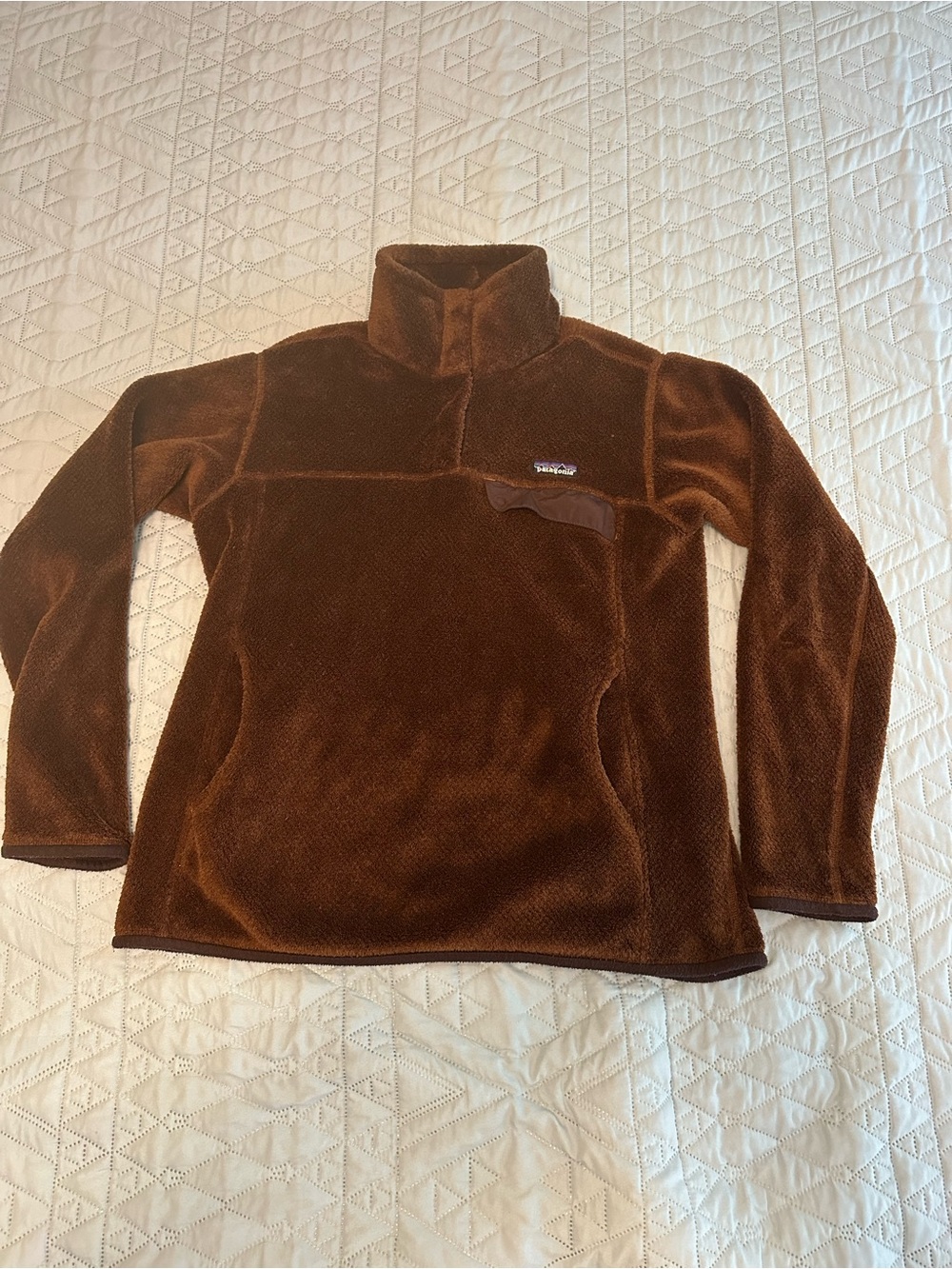 Patagonia Women's Snap-T Polartec High-Pile Fleece Pullover in Rusted Iron Large